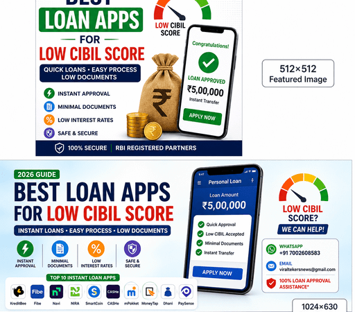 Best Loan Apps for Low CIBIL Score in India (2026) – Trusted Options and Safe Application Guide