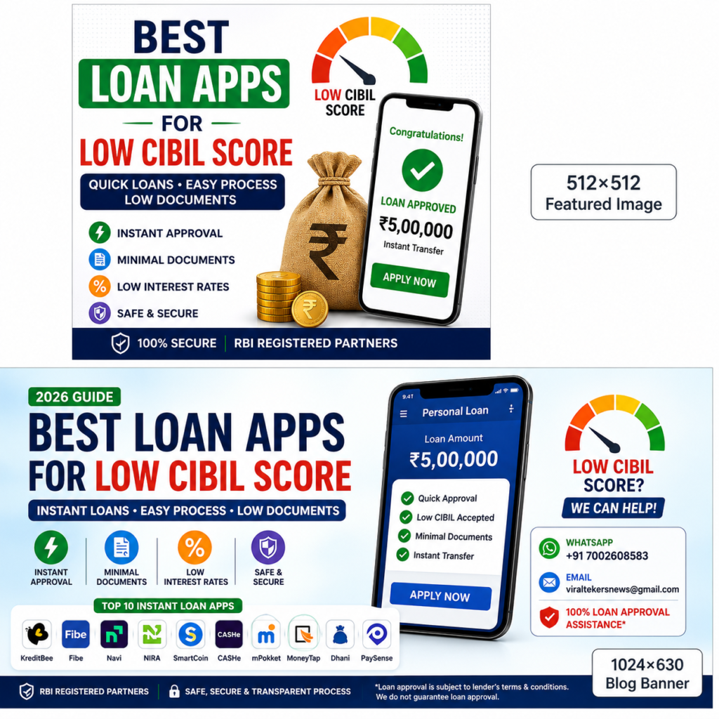 Best Loan Apps for Low CIBIL Score in India (2026)