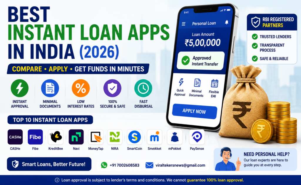 Best Instant Loan Apps in India (2026) – Compare Trusted Apps and Apply Online Safely